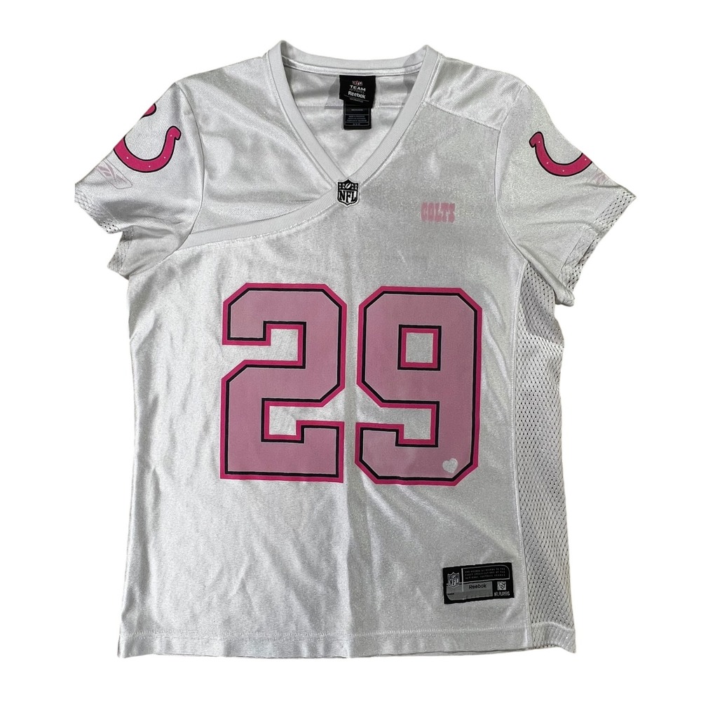 Womens Reebok NFL Indianapolis Colts Pink Addai 29 Jersey Size M vintage